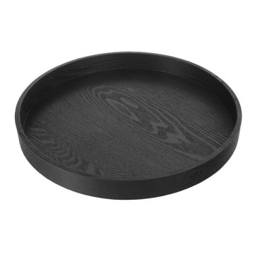 Pladenj Orion - lesen, okrogel, premer 38 cm, črn
