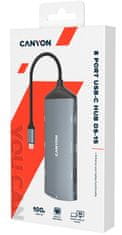 Canyon replikator vrat DS-15 8v1, 1xUSB-C PD 100W, 1xHDMI (4K), VGA, 2xUSB-A 3.0, 1xUSB-A 2.0 RJ45 Gb, 3,5mm jack, SD/m