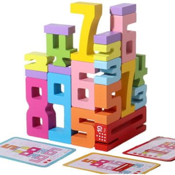 JOJOY® Montessori lesene številčne kocke (20 kosov) | NUMBLOCK
