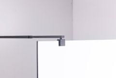 Armal Tuš fiksna stena EFEKT OGLEDALO, 120X200 črni mat profil, prozorno steklo 8mm, prečni nosilec