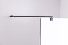 Armal Tuš fiksna stena EFEKT OGLEDALO, 120X200 črni mat profil, prozorno steklo 8mm, prečni nosilec