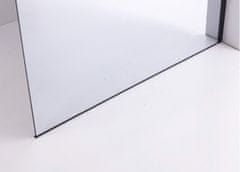 Armal Tuš fiksna stena EFEKT OGLEDALO, 120X200 črni mat profil, prozorno steklo 8mm, prečni nosilec