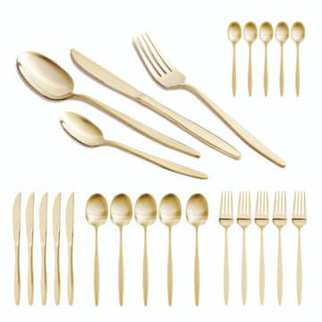 Set pribora iz nerjavečega jekla 24 kosov poliranega Champagne BH-3061