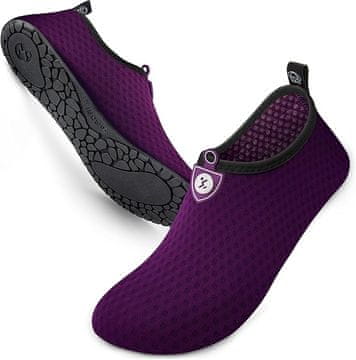 Nikcorp Čevlji za vodo Circle Dot Purple, hitro sušeči, unisex, za plažo in vodne športe, nedrseči, vijolični, 34/35