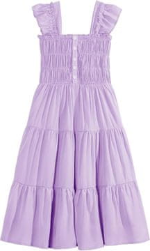 Nikcorp Dekliška poletna elegantna obleka z napihnjenimi rokavi, vijolična, viskoza z bombažno podlogo, 11-12 let, 160 cm