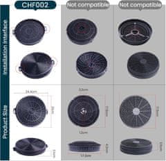 Nikcorp Ogljeni filter za kuhinjsko napo 210 x 31 mm, komplet 2 kosov, univerzalni vložek z aktivnim ogljem za nevtralizacijo vonjav