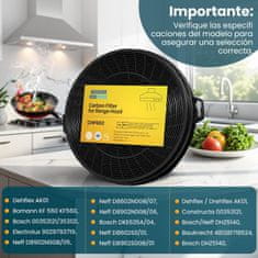 Nikcorp Ogljeni filter za kuhinjsko napo 210 x 31 mm, komplet 2 kosov, univerzalni vložek z aktivnim ogljem za nevtralizacijo vonjav