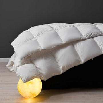 Nikcorp Letna puhasta odeja 155x220 cm, gosji puh in perje, lahka, zračna, Baffle Box, Oeko-Tex, bela, hotelska kakovost