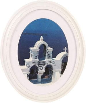 Nikcorp Lesen ovalen okvir za fotografije 25 cm, bel stenski ali namizni dekorativni okvir brez stekla za dnevno sobo in spalnico