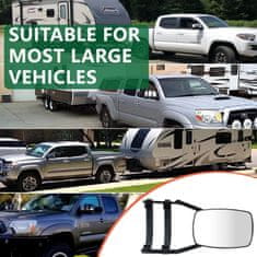 Nikcorp Dodatna ogledala za počitniško prikolico, komplet 2 kosov, univerzalna, nastavljiva 360°, za vleko prikolice in avtodom
