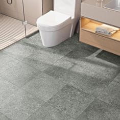 Nikcorp Samolepilne vinilne talne plošče PVC, imitacija granita, siva barva, vodoodporne, 30x30 cm, komplet 15 kosov (1,35 m2)