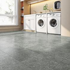 Nikcorp Samolepilne vinilne talne plošče PVC, imitacija granita, siva barva, vodoodporne, 30x30 cm, komplet 15 kosov (1,35 m2)