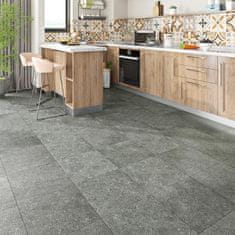 Nikcorp Samolepilne vinilne talne plošče PVC, imitacija granita, siva barva, vodoodporne, 30x30 cm, komplet 15 kosov (1,35 m2)