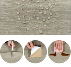 Nikcorp Samolepilne vinilne talne plošče imitacija lesa, svetlo rjava, 90 x 15 cm, debelina 0,6 mm, 20 kosov, komplet za 2,7 m2