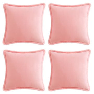 Nikcorp Prevleke za vzglavnike z resicami bombažne boho roza 55 x 55 cm, komplet 4 kosi, dekorativne prevleke za blazine