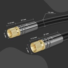 Nikcorp Koaksialni antenski kabel 50m, 4K UHD, 2x F-konektor, baker, 75 ohm, za DVB-T2/S/C in HDTV, večplastno oklopljen, črn budget: 115 chars.
