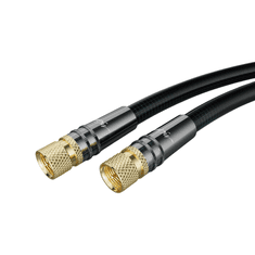 Nikcorp Koaksialni antenski kabel 50m, 4K UHD, 2x F-konektor, baker, 75 ohm, za DVB-T2/S/C in HDTV, večplastno oklopljen, črn budget: 115 chars.