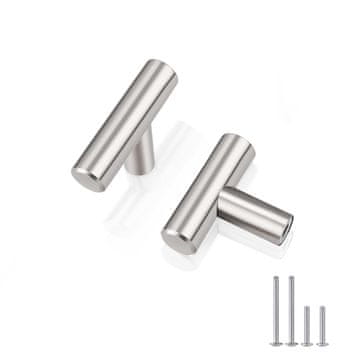 Nikcorp Pohištveni gumbi in ročaji za omare, srebrni, 5 cm, moderni, lahka konstrukcija, komplet 5 kosov za kuhinjo in komode