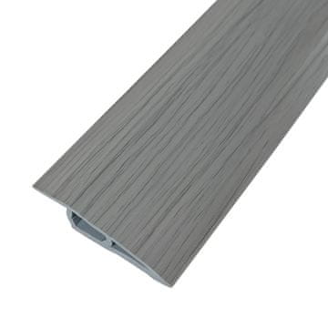 Nikcorp Prehodni profil za tla PVC, samolepilna pragovna letev, siva, 5 cm x 2 m, za izravnavo višine in spajanje talnih oblog