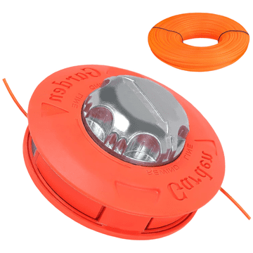 Nikcorp Glava za motorno koso M10, polavtomatska, leva, s kompletom nitke 2,4 mm x 15 m, oranžna, za univerzalno košnjo trave