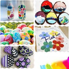 Nikcorp Akrilni flomastri markerji set 36 barv, dvostranski, za kamne, les in steklo, tanka in okrogla konica, hitrosušeči, 1-5 mm