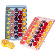 Nikcorp Modelčki za ledene krogle, silikonska posoda s pokrovom, komplet 2 kosa za shranjevanje ledu, rožnata barva, brez BPA