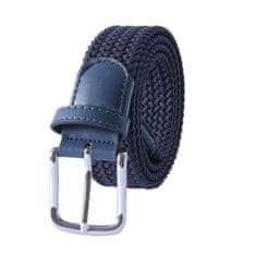 Nikcorp Pleten elastičen pas unisex, raztegljiv brez lukenj, temno moder, dolžina 105 cm, širina 3,5 cm, za jeans in chino hlače