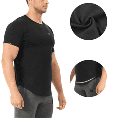 Nikcorp Moška športna majica za trening, kompresijska bombažna majica za fitnes in tek, muscle fit, črna, velikost M