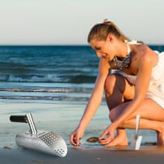 Nikcorp Set sit za sejanje peska in zemlje, 2 kosa, nerjaveče jeklo, profesionalna lopatka za iskanje kovin in zakladov