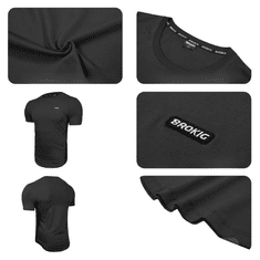 Nikcorp Moška športna majica za trening, kompresijska bombažna majica za fitnes in tek, muscle fit, črna, velikost M