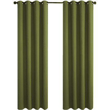 Nikcorp Zatemnilna zavesa na obročkih velur, zelena, 245 x 140 cm, 2 kosa, blackout žametna tkanina s toplotno izolacijo