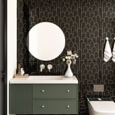 Nikcorp Samolepilne vinilne stenske nalepke za kuhinjo in kopalnico, črne mat ploščice, 30 x 30 cm, vodoodporne, set 10 kosov (0,9 m2)