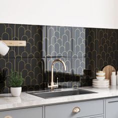 Nikcorp Samolepilne vinilne stenske nalepke za kuhinjo in kopalnico, črne mat ploščice, 30 x 30 cm, vodoodporne, set 10 kosov (0,9 m2)