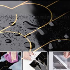 Nikcorp Samolepilne vinilne stenske nalepke za kuhinjo in kopalnico, črne mat ploščice, 30 x 30 cm, vodoodporne, set 10 kosov (0,9 m2)