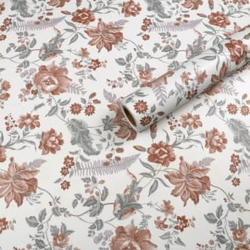 Nikcorp Samolepilna folija za pohištvo in stene Vintage, bele vrtnice, 40x300 cm, vodoodporna dekorativna PVC tapeta za prenovo