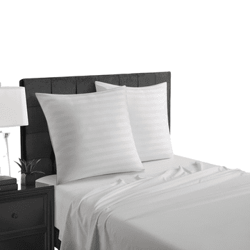 Nikcorp Prevleke za vzglavnike 80x80 cm, komplet 2 kosa, bela barva, vzorec s satenastimi črtami, mehka mikrovlakna z zadrgo