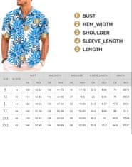 Nikcorp Moška havajska srajca s kratkimi rokavi, tropski vzorec, lahka in elastična tkanina brez likanja, zelena, velikost L