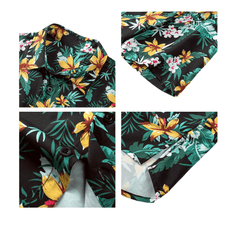 Nikcorp Moška havajska srajca s kratkimi rokavi, tropski vzorec, lahka poletna plažna srajca, zelena, material brez likanja, velikost M