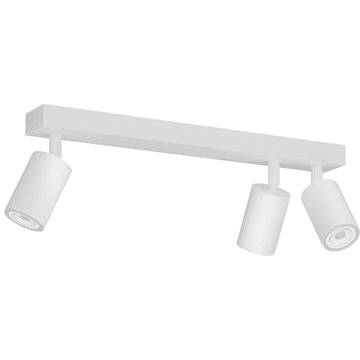 Nikcorp LED stropna svetilka 3-točkovni reflektor GU10, bela aluminijasta svetilka na letvi, nastavljiva, dolžina 39 cm, 50W