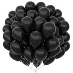 Nikcorp Črni lateksni baloni 30,5 cm, 100 kos, za dekoracijo zabav in rojstnih dni, mat videz, primerni za helij