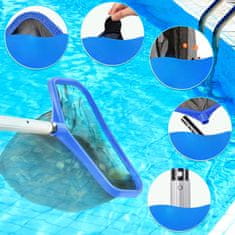 Nikcorp Mreža za bazen skimmer in globoki pobiralec nečistoč, nastavek za palico 32 mm, trpežen okvir, modra, 43,5 x 26 cm