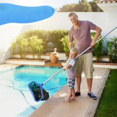 Nikcorp Mreža za bazen skimmer in globoki pobiralec nečistoč, nastavek za palico 32 mm, trpežen okvir, modra, 43,5 x 26 cm