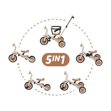 Petite&Mars Večnamenski tricikel 5v1 Turbo Desert Sand