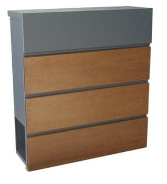 Poštni nabiralnik 370x410x130mm dekor WOOD