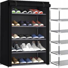 Dexxer Prenosna omara s policami za obutev 90cm s pokrivalom črna