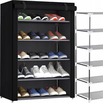 Dexxer Prenosna omara s policami za obutev 90cm s pokrivalom črna