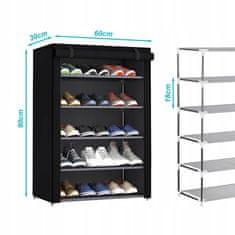 Dexxer Prenosna omara s policami za obutev 90cm s pokrivalom črna