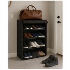 Dexxer Prenosna omara s policami za obutev 90cm s pokrivalom črna