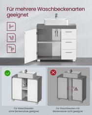 Songmics Kopalniška omarica z umivalnikom 70x30x64 cm bela shranjevanje