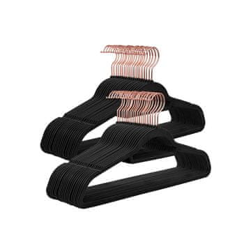 Songmics Obešalniki za oblačila 50 kosov 427x06x22 cm črni